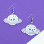 Planet Silver Mirrored Acrylic Earrings, thumbnail 1 of 1