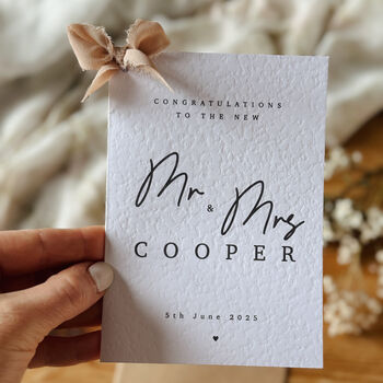 Personalised Wedding Day Card For The Newly Weds Surname, 2 of 3