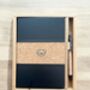 Bulldog A5 Cork And Faux Leather Notebook In Gift Box With Matching Pen, thumbnail 5 of 6