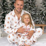Personalised Matching Christmas Santa Print Pyjamas For Dad And Child, thumbnail 4 of 12