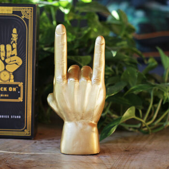 Gold Rock On Accessories Stand And Gift Box, 4 of 5