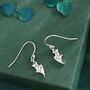 Sterling Silver Tiny Bat Wing Drop Earrings, thumbnail 1 of 12