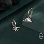Sterling Silver Mismatched Parasaurolophus And Stegosaurus Hoop Earrings, thumbnail 2 of 12