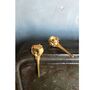 925 Silver Bird Skull Stud Earrings Gold Plated, thumbnail 3 of 4