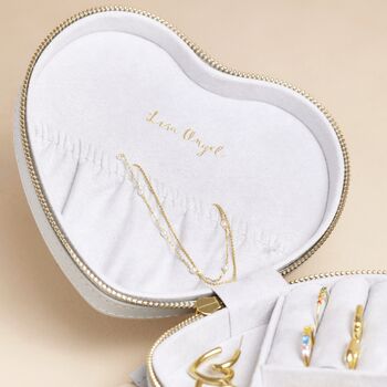 Personalised Birth Flower Heart Travel Jewellery Case, 2 of 6