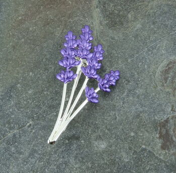 Lavender Purple Flower Brooch, 4 of 5
