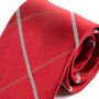 Prestige Red Windowpane Check Silk Tie 8cm, thumbnail 2 of 3