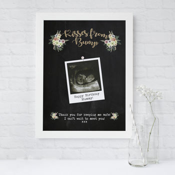 'Kisses From Bump' Baby Scan Print, 3 of 4