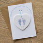 Personalised New Baby Footprints Ceramic Keepsake Card, thumbnail 1 of 2