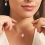 Large Pearl Pendant Necklace In Sterling Silver And Gold Vermeil, thumbnail 1 of 11