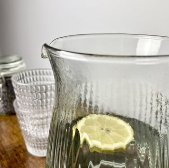Ribbed Recycled Glass Jug, 5 of 6