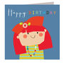 Blue Flower Girl Birthday Card, thumbnail 2 of 4