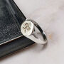 Personalised Initial Round Silver Signet Ring, thumbnail 8 of 12