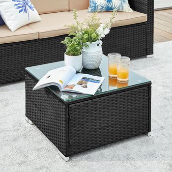 Rattan Patio Furniture Set With Sofa And Table, 7 of 9