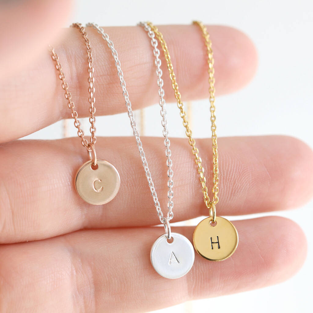 Personalised Sterling Silver Initial Disc Necklace By Lisa Angel