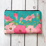 Tropical Hibiscus Lined Cotton Cosmetics Bag, thumbnail 6 of 7