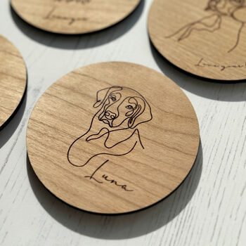 Wooden Dog Breed Personalised Dog Coaster, 2 of 8