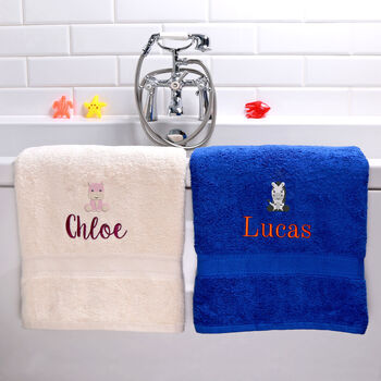 Personalised Zebra Children's Bath Towel, 2 of 11