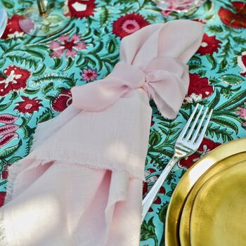 Pair Of Softest French Linen Blush Napkins, 6 of 9