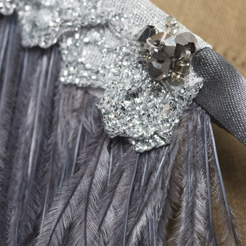 Pewter Ostrich Feather Capelet, 4 of 5