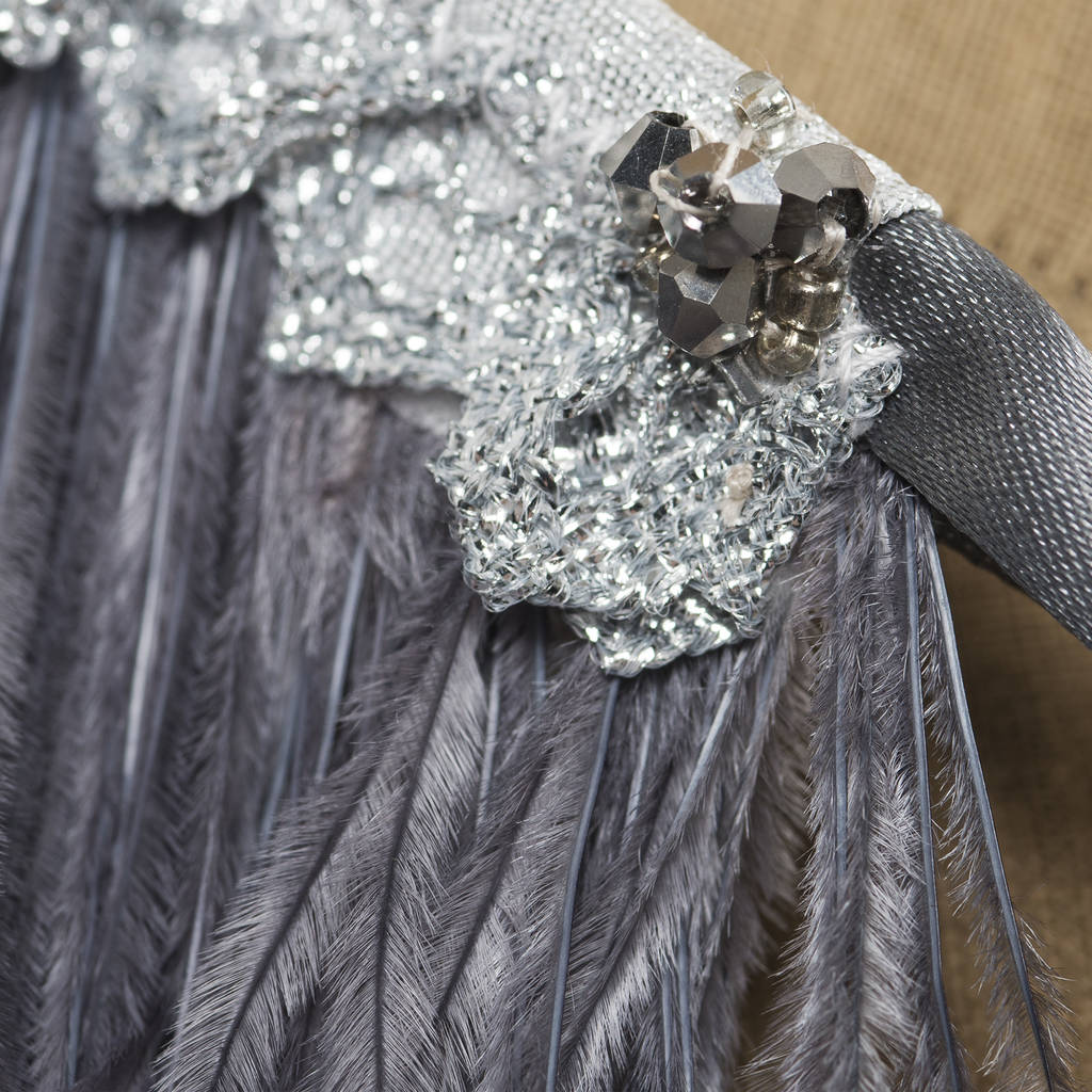 Pewter Ostrich Feather Capelet By Loola & Goo | notonthehighstreet.com