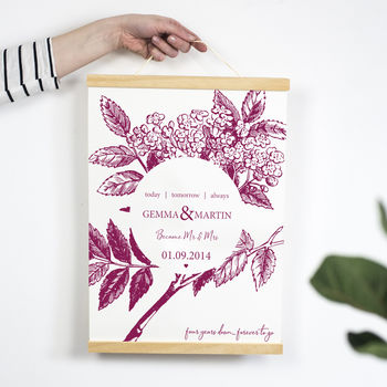 Personalised Botanical First Anniversary Paper Print, 2 of 8
