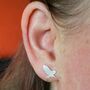 Sterling Silver Owl Earrings, thumbnail 3 of 6