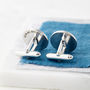 Personalised Silver Secret Message Initial Cufflinks, thumbnail 4 of 5