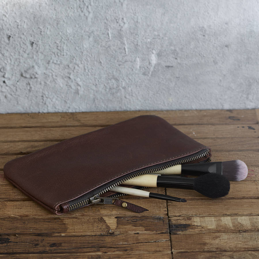 Personalised Leather Cosmetic Bag By Life of Riley