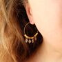Gemstone Beaded Bohemian Hoop Earrings, thumbnail 2 of 3