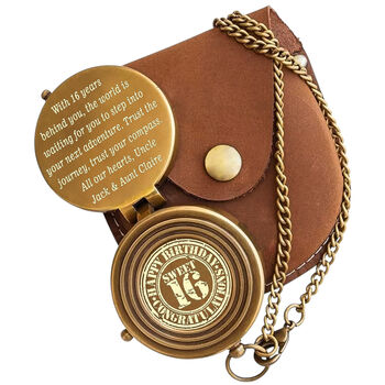 Personalised 16th Milestone Birthday Compass Gift, 2 of 10