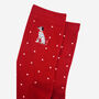 Polka Dot Embroidered Dalmatian Dogs Ankle Socks Women's Red, thumbnail 3 of 4