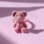 Kids Fluffy Pink Teddy Bear Ring, thumbnail 2 of 4