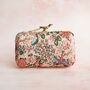 Mumbai Dreams Printed Nude Pink Bird Clasp Clutch, thumbnail 1 of 5