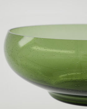 Handblown Bubble Bowl In Green, 3 of 4