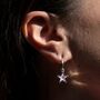 Geometric Pink Star Charm Hoop Earrings, thumbnail 3 of 8