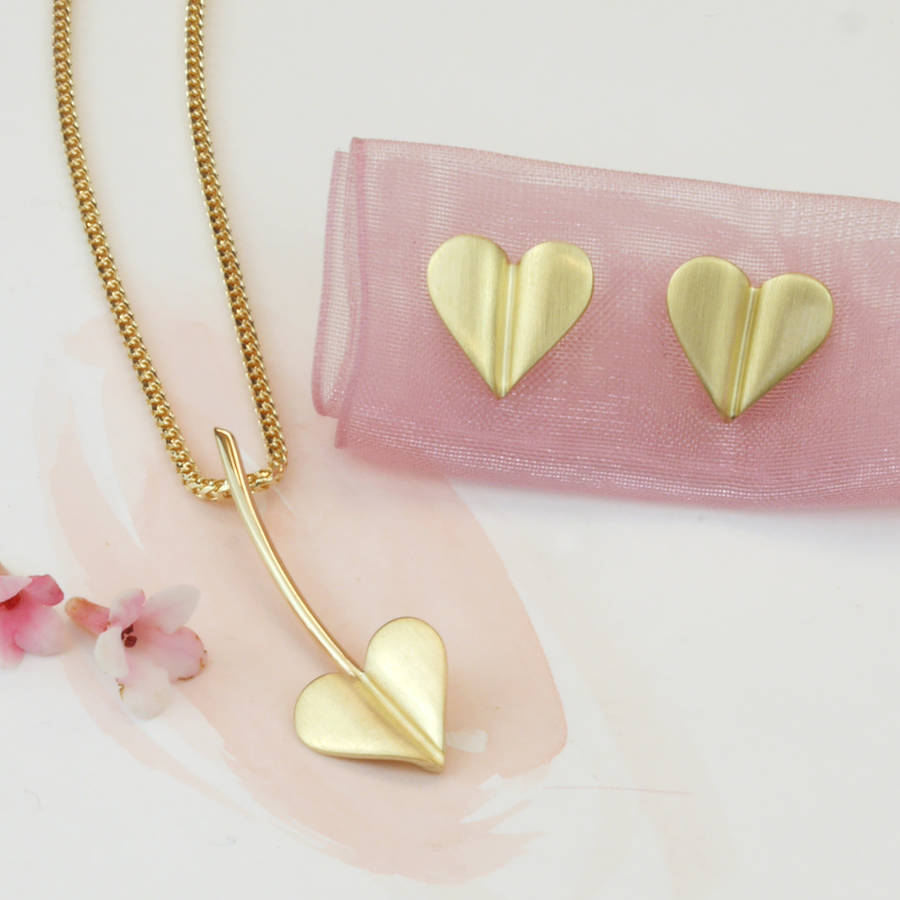 Love Grows 9ct Gold Heart Pendant Necklace By Louise Mary