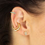 Gold Fatima Stud Earrings With Turquoise, thumbnail 2 of 4