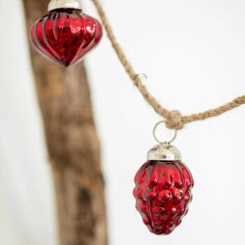 Red Glass Bauble Hanging Garland Decoration, 2 of 4