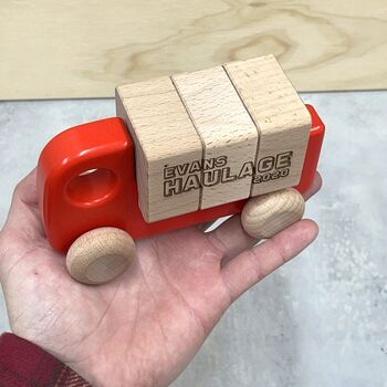 Personalised Wooden Truck And Blocks For Kids, 4 of 6