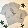 Paddle Boarding Bear And Capybara T Shirt Set, thumbnail 1 of 6