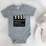 Personalised Film Baby Announcement Babygrow, thumbnail 3 of 7