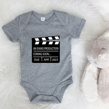 Personalised Film Baby Announcement Babygrow, 3 of 7