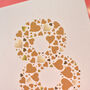 Love Hearts Bronze 8th Anniversary Card, thumbnail 3 of 8