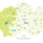Map Of County Durham Art Print, thumbnail 7 of 8