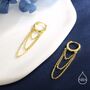 Sterling Silver Triple Chained Hoop Earrings, thumbnail 3 of 11