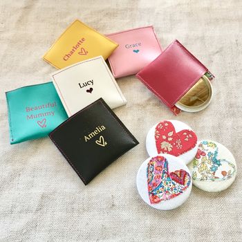 Handmade Liberty Heart Mirror With Leather Pouch, 4 of 12