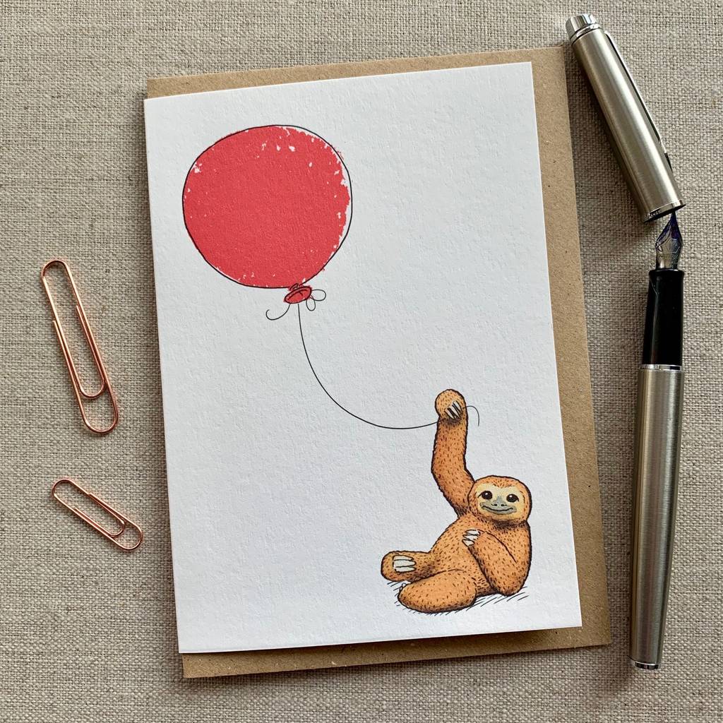 Personalised Sloth Birthday Card, 1 of 3