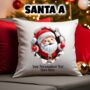 Personalised Christmas Santa Breakout Gift Cushion, thumbnail 2 of 4