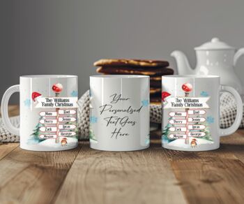 Personalised Family North Pole Eight Names Christmas Mug, 2 of 2